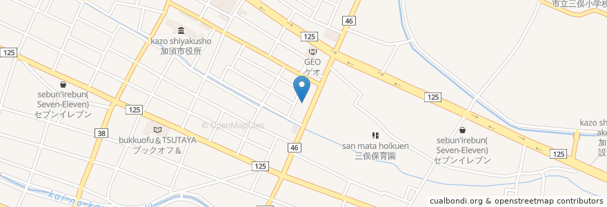 Mapa de ubicacion de ラーメン勝ちゃん en Japon, Préfecture De Saitama, Kazo.