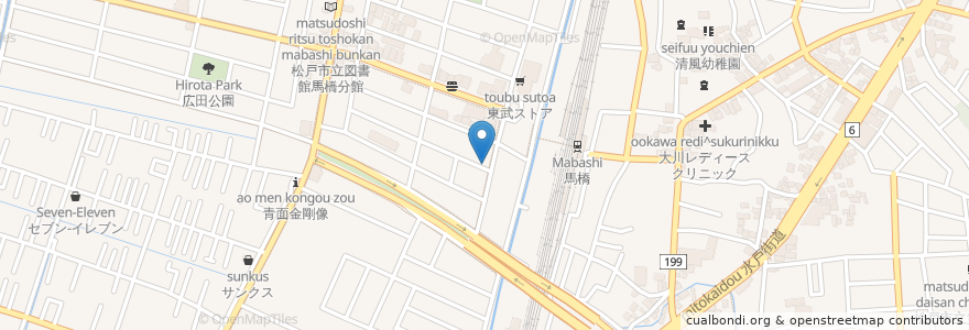 Mapa de ubicacion de ミズキ en 日本, 千葉県, 松戸市.