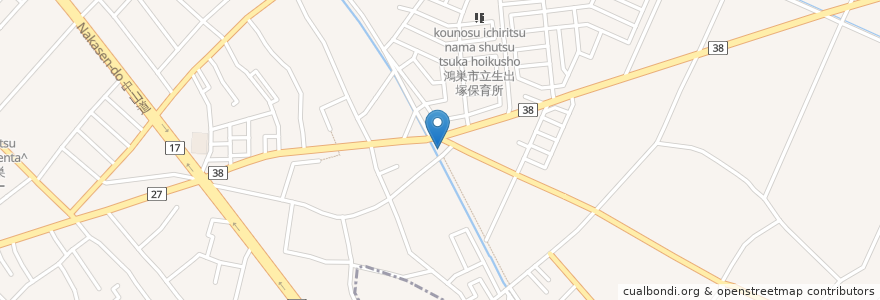 Mapa de ubicacion de 安曇野 en 日本, 埼玉県, 鴻巣市.