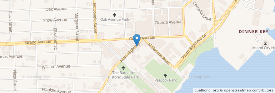 Mapa de ubicacion de Poke 305 Grove en 미국, 플로리다주, 마이애미데이드 군, 마이애미.