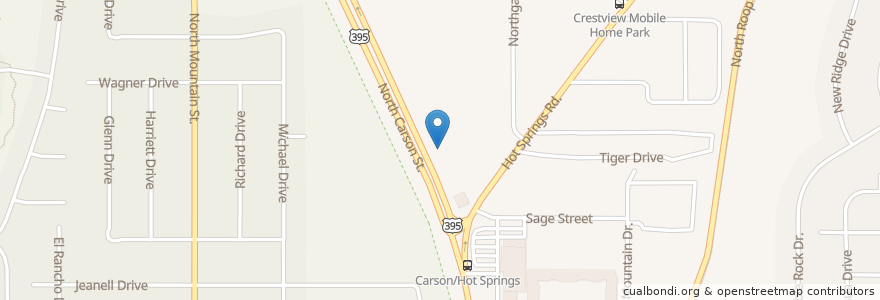 Mapa de ubicacion de Pizza Hut en United States, Nevada, Carson City, Carson City.