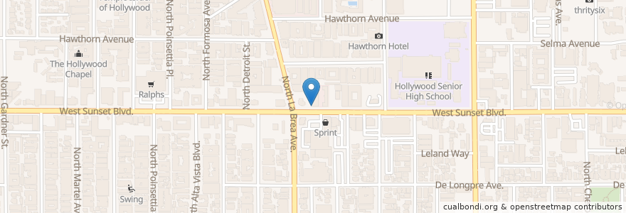 Mapa de ubicacion de Starbucks en ایالات متحده آمریکا, کالیفرنیا, Los Angeles County, لوس آنجلس.