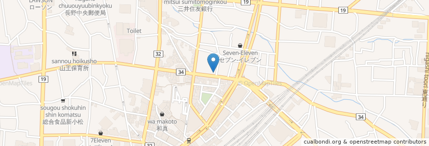 Mapa de ubicacion de ももんがぁ en ژاپن, 長野県, 長野市.