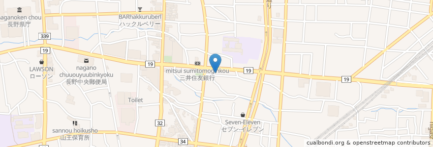 Mapa de ubicacion de kuland② en 日本, 長野県, 長野市.