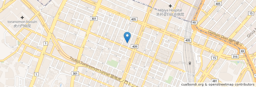 Mapa de ubicacion de 珈琲館 en Japonya, 東京都, 港区.