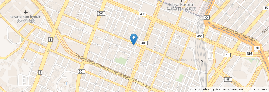 Mapa de ubicacion de 新橋烏森通り歯科 en اليابان, 東京都, 港区.