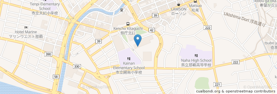 Mapa de ubicacion de Okinawa Kaiho Bank prefectural office branch office en Japan, Okinawa Prefecture, Naha.
