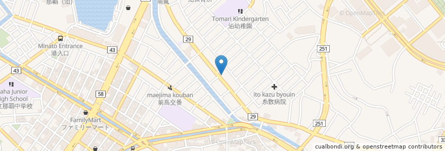 Mapa de ubicacion de 琉球銀行泊支店 en Japón, Prefectura De Okinawa, 那覇市.