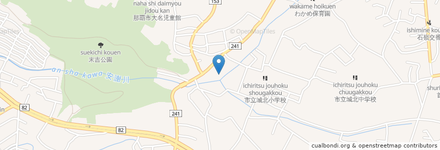 Mapa de ubicacion de 沖縄海邦銀行首里支店 en Japão, 沖縄県, 那覇市.