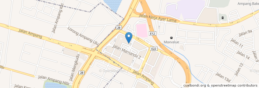 Mapa de ubicacion de Hong Leong Bank en Malaysia, Selangor, Ampang Jaya Municipal Council.