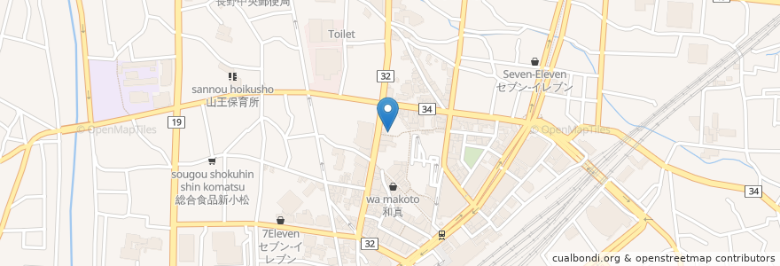 Mapa de ubicacion de カレーショップ山小屋 en Japón, Prefectura De Nagano, 長野市.