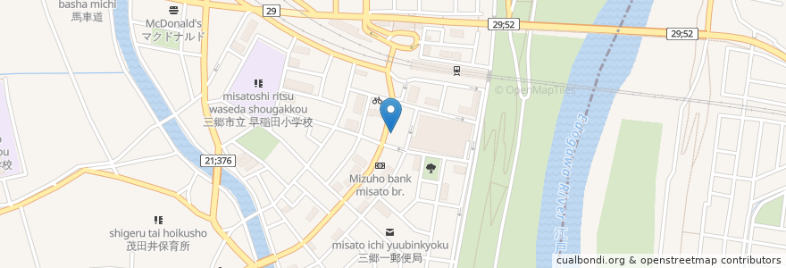 Mapa de ubicacion de 埼玉りそな銀行 en اليابان, 埼玉県, 三郷市.