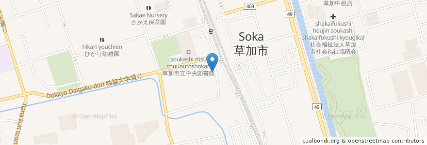 Mapa de ubicacion de 医療法人埼友会埼友草加病院 en 일본, 사이타마현, 草加市.