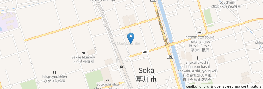 Mapa de ubicacion de ウエルシア en Japão, 埼玉県, 草加市.