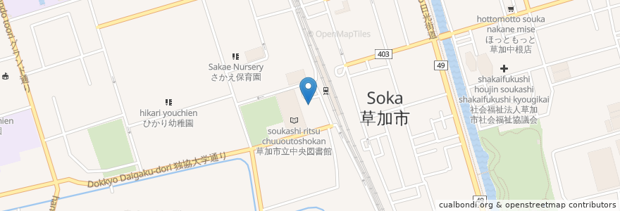 Mapa de ubicacion de ガスト en Japão, 埼玉県, 草加市.