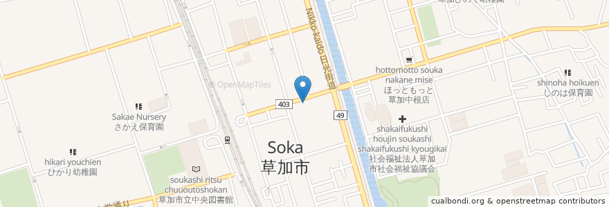 Mapa de ubicacion de 土間土間松原団地店 en Japón, Prefectura De Saitama, 草加市.