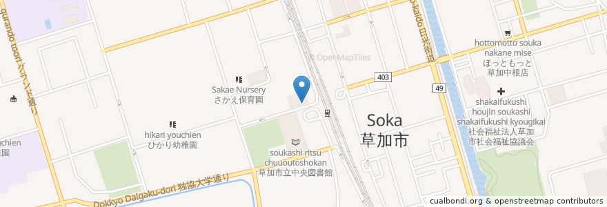 Mapa de ubicacion de ドトールコーヒーショップ en 日本, 埼玉县, 草加市.