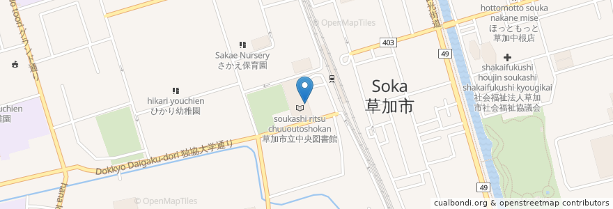 Mapa de ubicacion de ミスタードーナツ草加松原駅前ショップ en Japão, 埼玉県, 草加市.