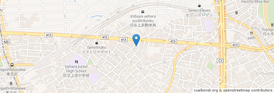 Mapa de ubicacion de ごえん en 日本, 东京都/東京都, 渋谷区.