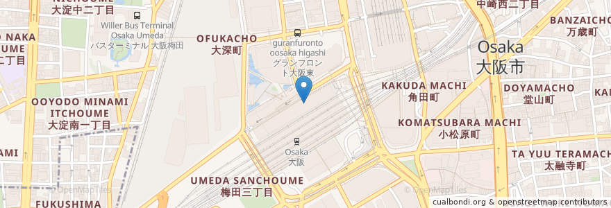 Mapa de ubicacion de Craft Beer Market en Giappone, Prefettura Di Osaka, 大阪市, 北区.