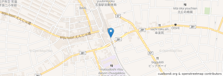 Mapa de ubicacion de 五香駅東口第一駐輪場 en ژاپن, 千葉県, 松戸市.