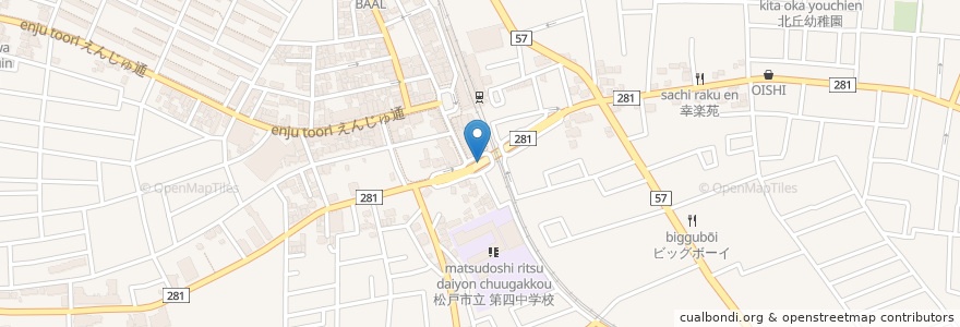 Mapa de ubicacion de 五香駅西口第2駐輪場 en 日本, 千葉県, 松戸市.