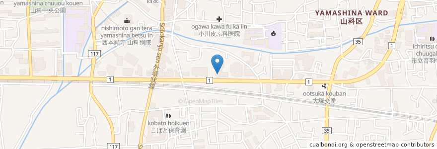 Mapa de ubicacion de 餃子の王将 京都東インター店 en اليابان, 京都府, 京都市, 山科区.