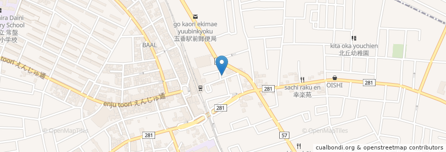 Mapa de ubicacion de 京葉銀行 en Japón, Prefectura De Chiba, Matsudo.