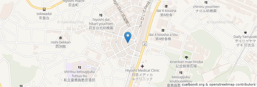 Mapa de ubicacion de らーめん家せんだい en Japan, Präfektur Kanagawa, Yokohama, 港北区.