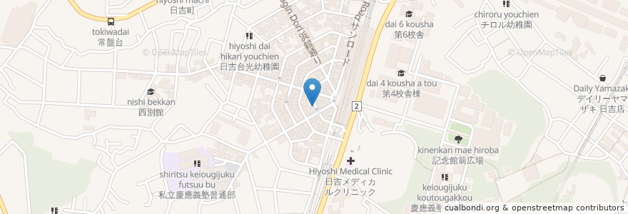 Mapa de ubicacion de とんかつ和栗 en Japan, Präfektur Kanagawa, Yokohama, 港北区.