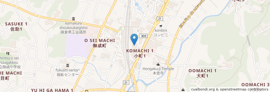 Mapa de ubicacion de サイゼリヤ en Jepun, 神奈川県, 鎌倉市.