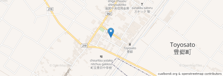Mapa de ubicacion de 犬上神社 en 日本, 滋賀県/滋賀縣, 犬上郡, 豊郷町.