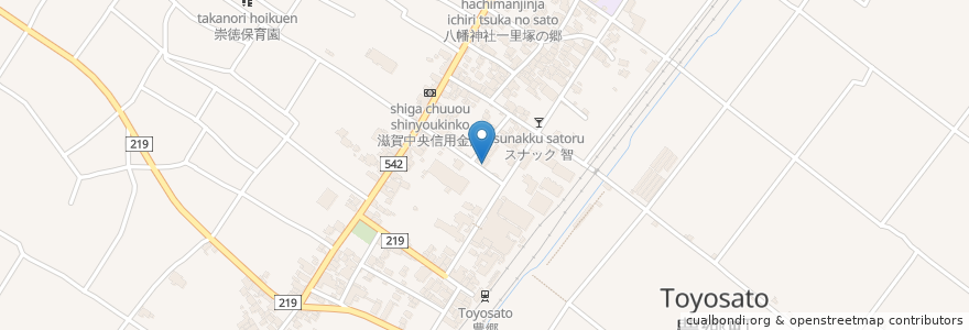 Mapa de ubicacion de ふれあい回天堂薬局 en Japan, Präfektur Shiga, 犬上郡, 豊郷町.
