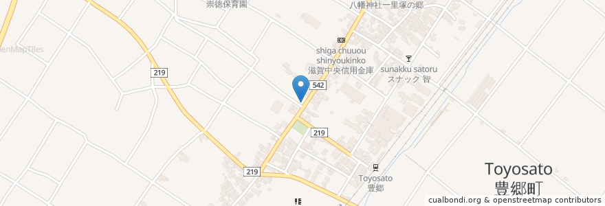 Mapa de ubicacion de 大村歯科医院 en Япония, Сига, Уезд Инуками, Тоёсато.