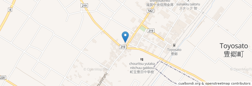 Mapa de ubicacion de うどんそば 玉屋 en Japão, 滋賀県, 犬上郡, 豊郷町.