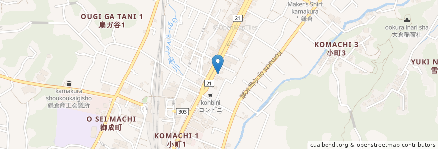 Mapa de ubicacion de かまりんヒフクリニック en Japón, Prefectura De Kanagawa, 鎌倉市.