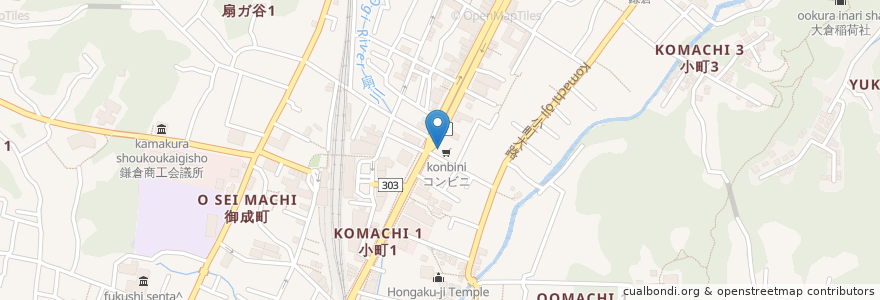 Mapa de ubicacion de タイムズ ファミリーマート鎌倉二の鳥居店 en 日本, 神奈川県, 鎌倉市.