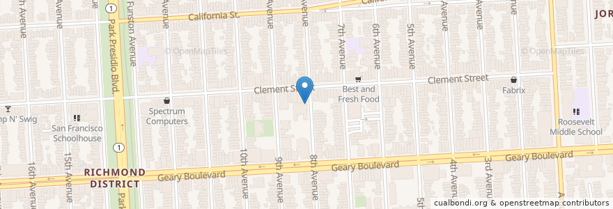 Mapa de ubicacion de SF Smiles Dental en Amerika Birleşik Devletleri, Kaliforniya, San Francisco, San Francisco.