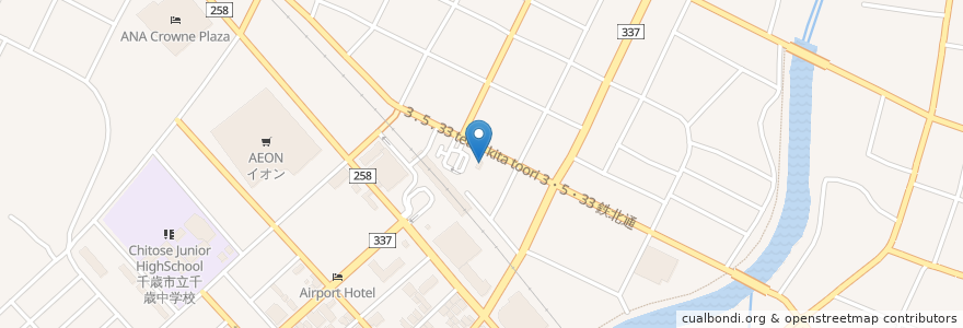 Mapa de ubicacion de やよい軒 en Japão, 北海道, 石狩振興局, 千歳市.