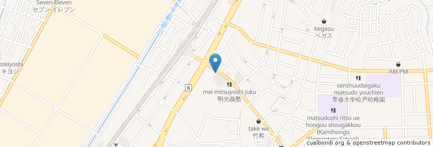 Mapa de ubicacion de ベナ薬局 en Japonya, 千葉県, 松戸市.