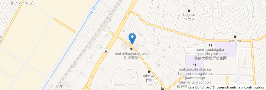 Mapa de ubicacion de 麺処 千歳 en 日本, 千葉県, 松戸市.