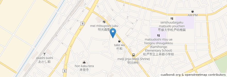 Mapa de ubicacion de ボンセジュール北松戸 en 日本, 千葉県, 松戸市.