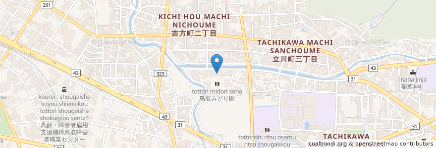 Mapa de ubicacion de 鳥取みどり園 en اليابان, توتوري, 鳥取市.