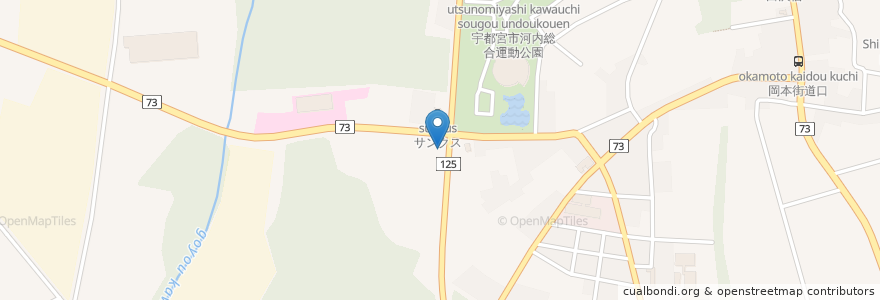 Mapa de ubicacion de シェル en 日本, 栃木県, 宇都宮市.