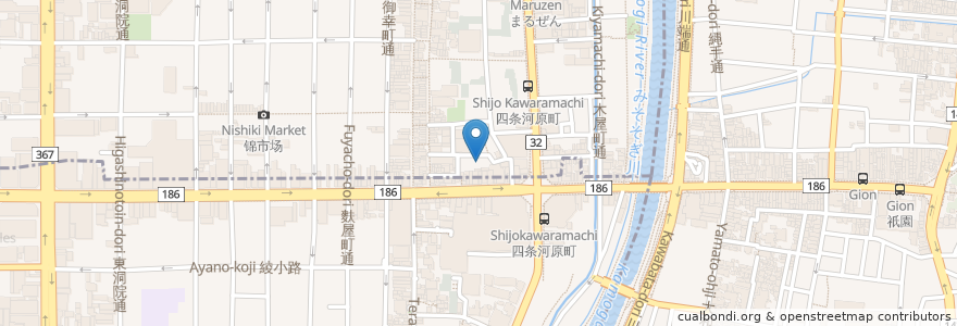 Mapa de ubicacion de すいば en Japonya, 京都府, 京都市, 中京区.