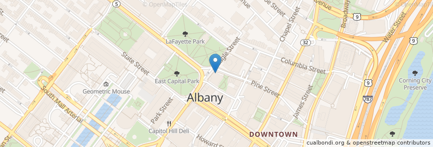 Mapa de ubicacion de Albany City Court en 美利坚合众国/美利堅合眾國, 纽约州 / 紐約州, 奥尔巴尼县 / 阿伯尼郡, Albany.