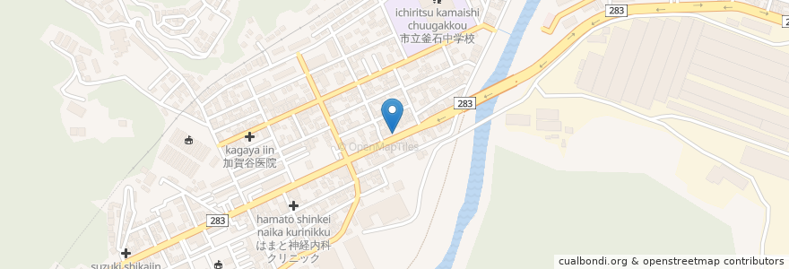 Mapa de ubicacion de 板門店 en Giappone, Prefettura Di Iwate, 釜石市.