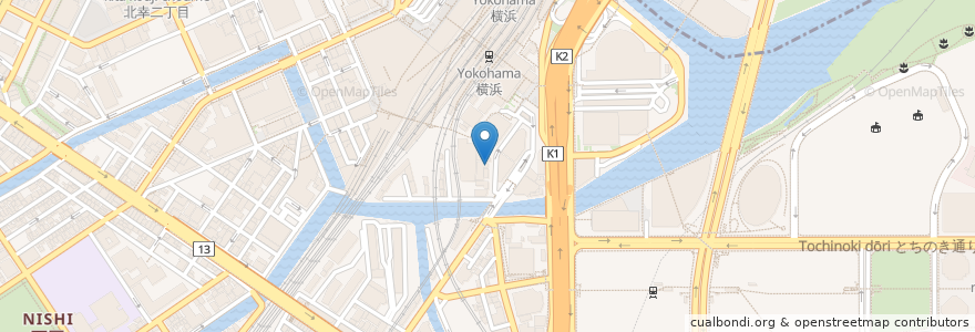 Mapa de ubicacion de 吉野家 en Japan, Präfektur Kanagawa, Yokohama, 西区.