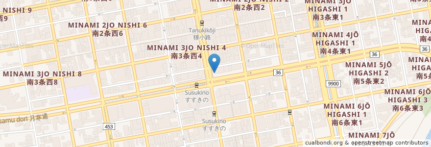 Mapa de ubicacion de CoCo壱番屋 en Jepun, 北海道, 石狩振興局, 札幌市, 中央区.