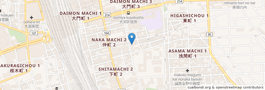 Mapa de ubicacion de 大宮中部公民館 en Japan, 埼玉県, さいたま市, 大宮区.